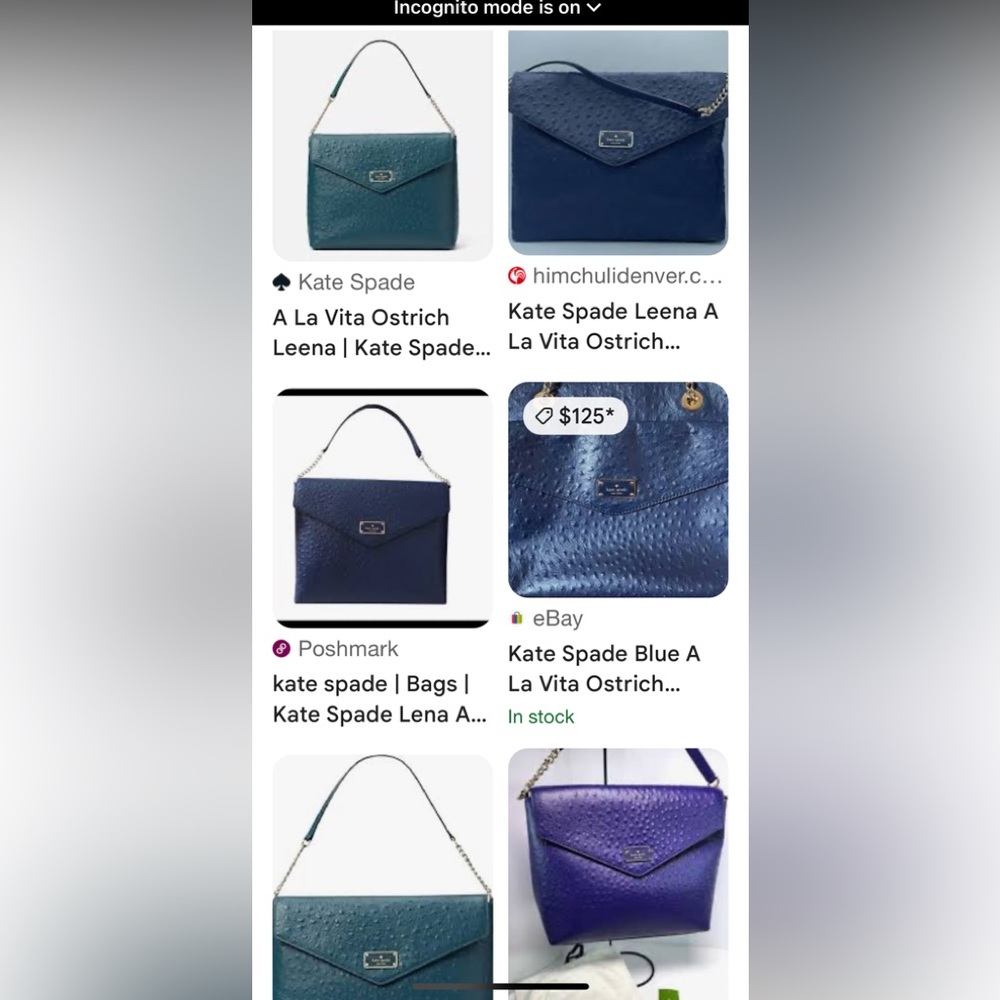 Kate Spade Dark Blue Textured Shoulder Bag - Picture 10 of 11